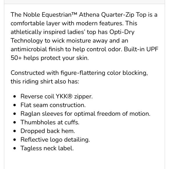 Noble Outfitters Athena Quarter Zip Shirt PulloverSz Small Aqua&Gray equestrian - Picture 2 of 14